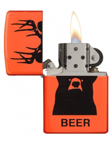 Bricheta Zippo 29343 Deer Beer Bear Neon