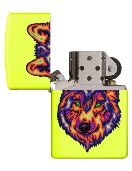 Bricheta Zippo 29639 Neon Wolf Neon Yellow