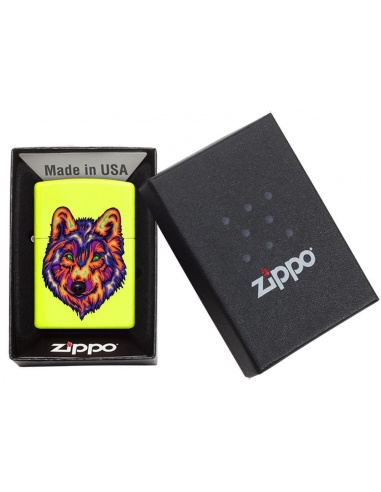 Bricheta Zippo 29639 Neon Wolf Neon Yellow