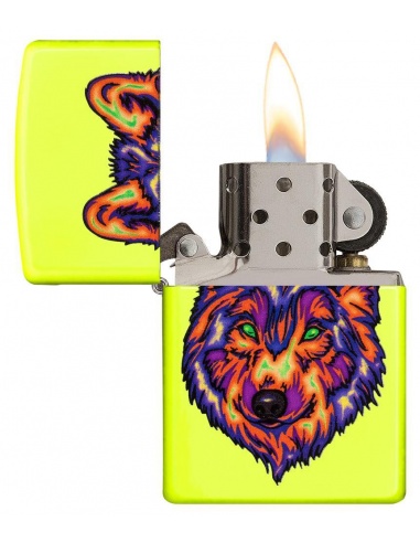 Bricheta Zippo 29639 Neon Wolf Neon Yellow