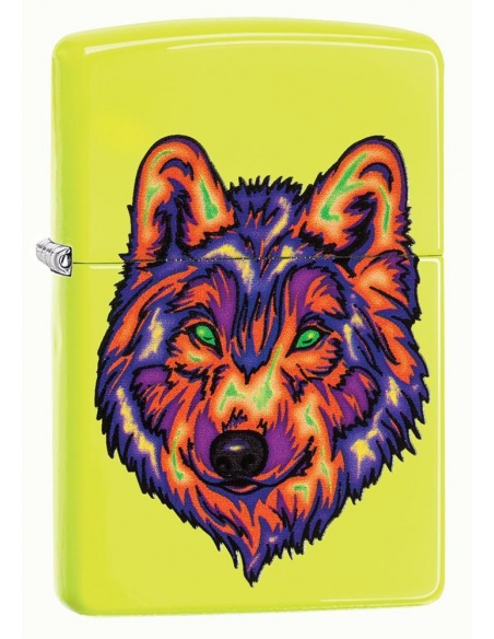 Bricheta Zippo 29639 Neon Wolf Neon Yellow