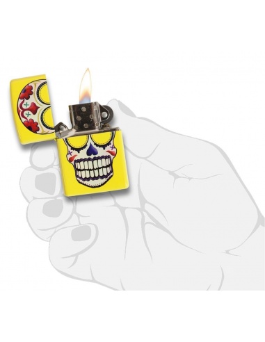 Bricheta Zippo 24894 Skull Day Of The Dead Lemon