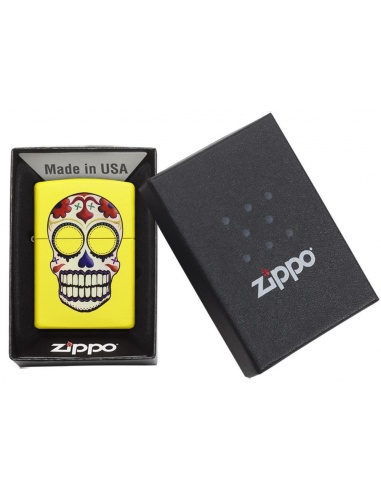 Bricheta Zippo 24894 Skull Day Of The Dead Lemon