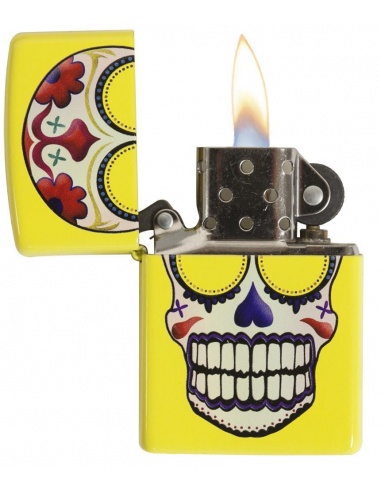 Bricheta Zippo 24894 Skull Day Of The Dead Lemon