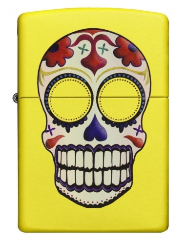 Bricheta Zippo 24894 Skull Day Of The Dead Lemon