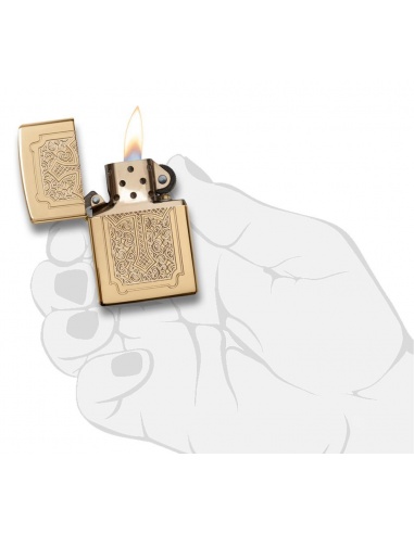 Bricheta Zippo 29436 Eccentric Deep Carved Cross Armor