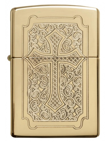 Bricheta Zippo 29436 Eccentric Deep Carved Cross Armor