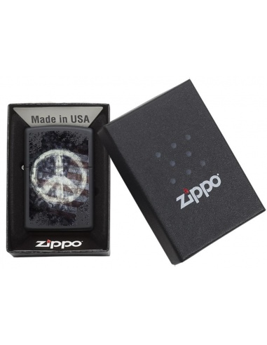 Bricheta Zippo 28864 Peace Sign on USA Distressed Flag