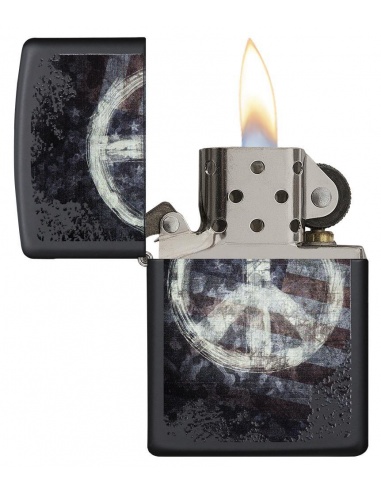 Bricheta Zippo 28864 Peace Sign on USA Distressed Flag