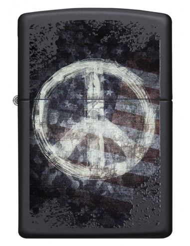 Bricheta Zippo 28864 Peace Sign on USA Distressed Flag