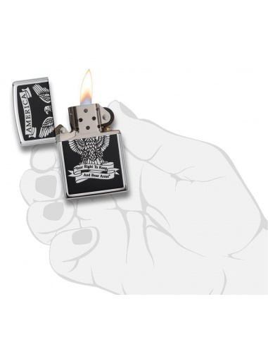 Bricheta Zippo 28290 Eagle Right to Bear Arms