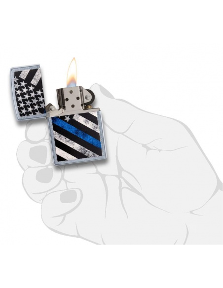 Bricheta Zippo 29551 Blue Line Police Flag