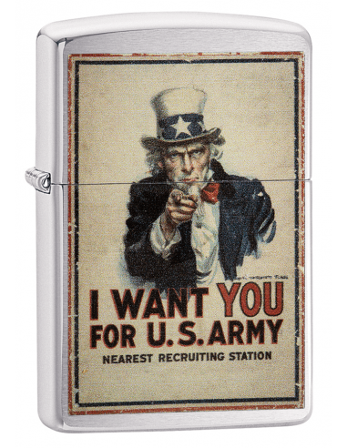 Bricheta Zippo 29595 Uncle Sam "I Want You For U.S. Army"