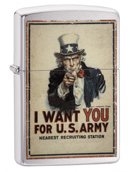 Bricheta Zippo 29595 Uncle Sam "I Want You For U.S. Army"