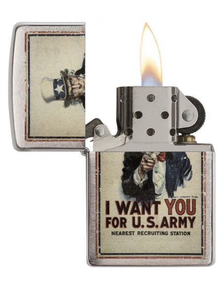 Bricheta Zippo 29595 Uncle Sam "I Want You For U.S. Army"