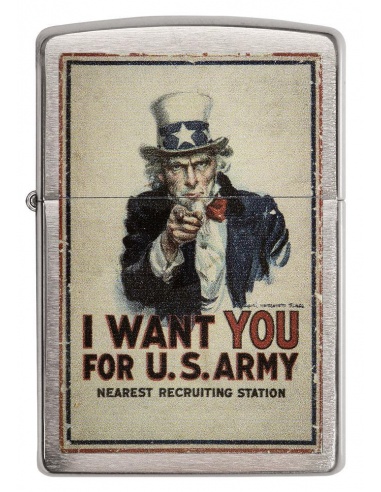 Bricheta Zippo 29595 Uncle Sam "I Want You For U.S. Army"