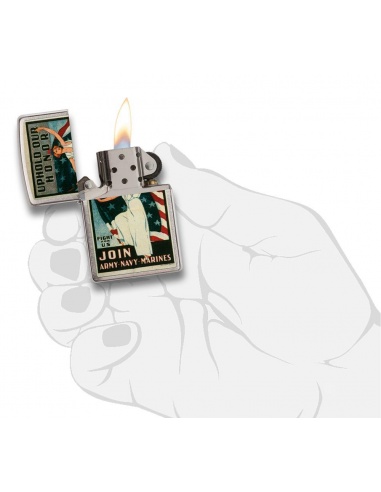 Bricheta Zippo 29599 US Army Navy Marines American War Fight