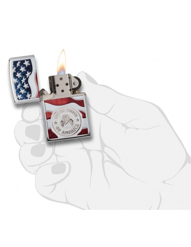 Bricheta Zippo 29395 American Stamp on Flag