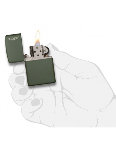 Bricheta Zippo 221ZL Green Matte with Zippo Logo