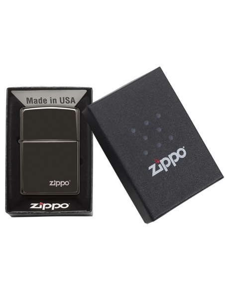 Bricheta Zippo 24756ZL High Polish Black Zippo Logo