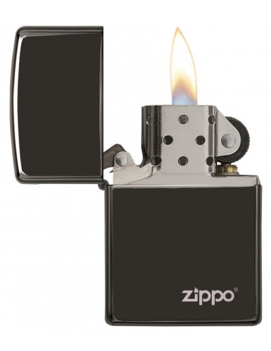 Bricheta Zippo 24756ZL High Polish Black Zippo Logo