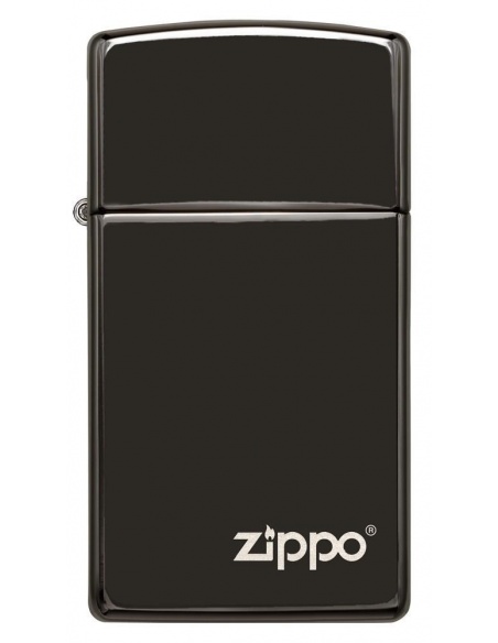 Bricheta Zippo 28123ZL Slim High Polish Black Zippo Logo