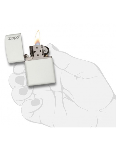 Bricheta Zippo 214ZL White Matte with Zippo Logo