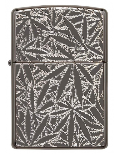 Bricheta Zippo 29834 Deep Carved Marijuana Leaves