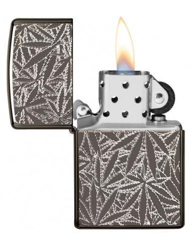 Bricheta Zippo 29834 Deep Carved Marijuana Leaves
