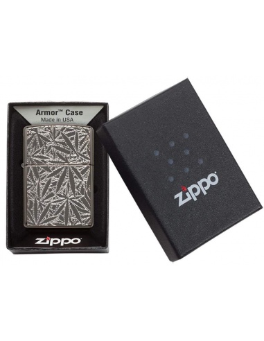 Bricheta Zippo 29834 Deep Carved Marijuana Leaves