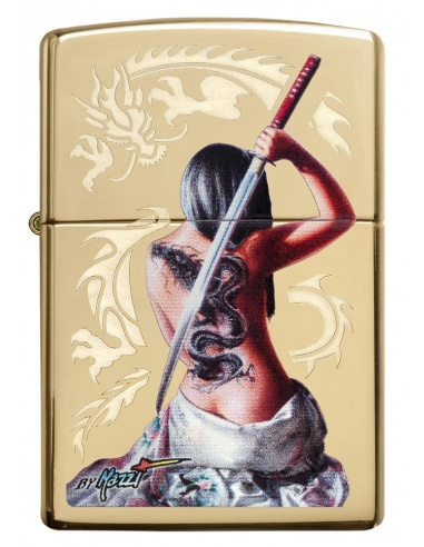Bricheta Zippo 29668 Mazzi-Dragon Lady With Sword