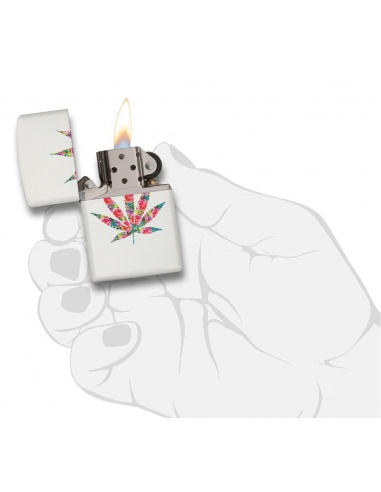 Bricheta Zippo 29730 Floral Marijuana Pot Leaf Design