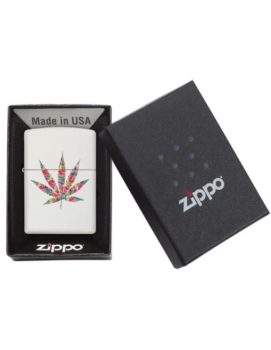 Bricheta Zippo 29730 Floral Marijuana Pot Leaf Design
