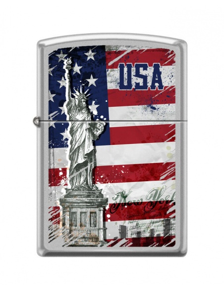 Bricheta Zippo 5025 Statue of Liberty & USA Flag