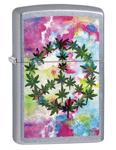 Bricheta Zippo 6687 Marijuana/Pot Leaves-Peace Sign