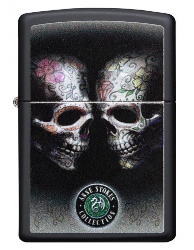 Brichetă Zippo 29754 Anne Stokes-2 Skulls-Floral