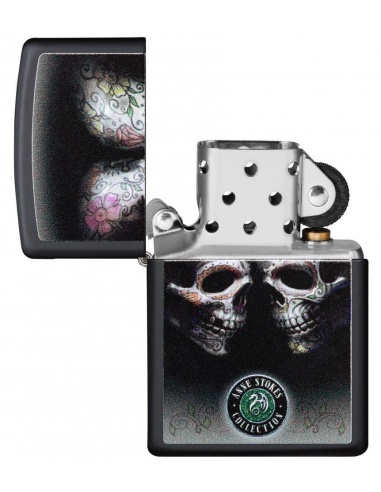 Brichetă Zippo 29754 Anne Stokes-2 Skulls-Floral