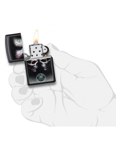 Brichetă Zippo 29754 Anne Stokes-2 Skulls-Floral