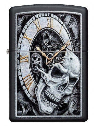 Brichetă Zippo 29854 Skull & Clock Design