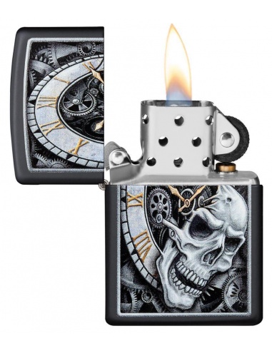 Brichetă Zippo 29854 Skull & Clock Design