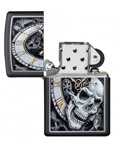 Brichetă Zippo 29854 Skull & Clock Design
