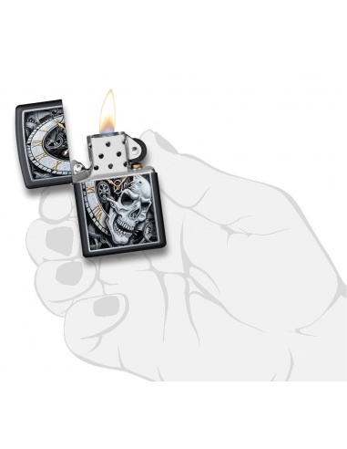 Brichetă Zippo 29854 Skull & Clock Design