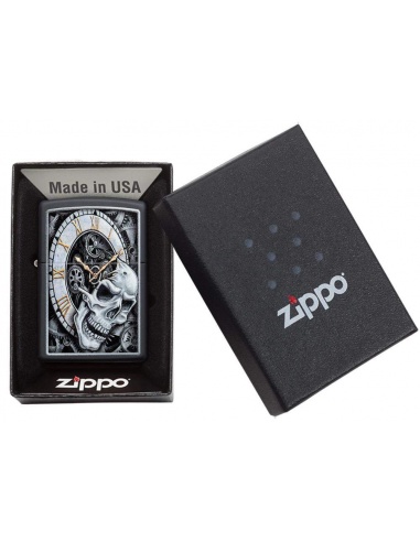 Brichetă Zippo 29854 Skull & Clock Design