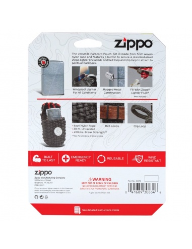 Set cadou brichetă Zippo + husă din paracord 40472
