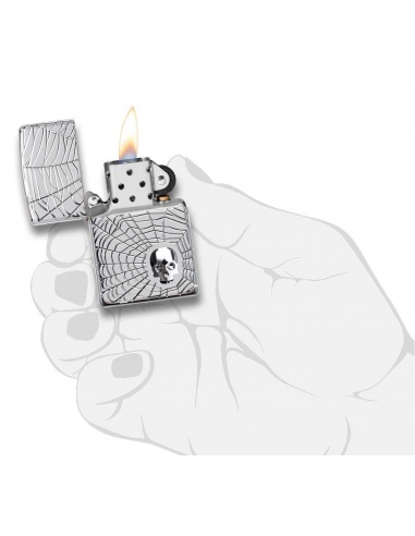Brichetă Zippo Spider Web Skull Emblem 29931