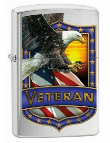Brichetă Zippo 8432 Veteran Eagle & USA Flag...