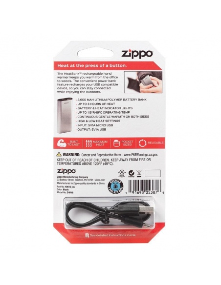 Încălzitor de mâini reîncărcabil + baterie externă HeatBank 3 Zippo 40509