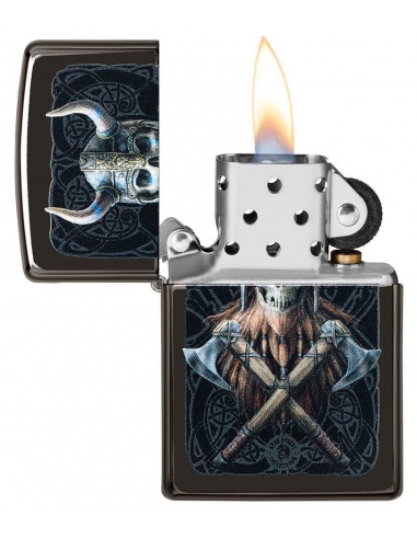 Bricheta Zippo 49106 Anne Stokes Viking Skull Design