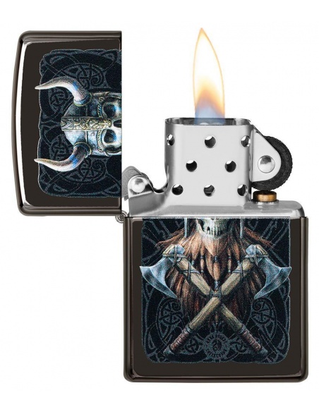 Bricheta Zippo 49106 Anne Stokes Viking Skull Design