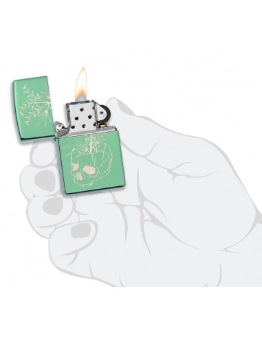 Bricheta Zippo 49142 Botannical Skull Design